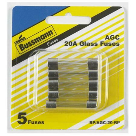 EATON BUSSMANN 20A Ferrule Fuse, 5PK 157647